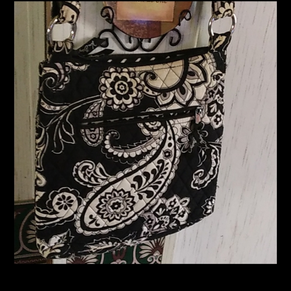 Vera Bradley black and gray crossbody bag